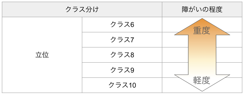 立位のクラス分け