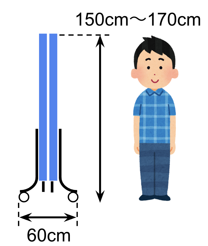 折りたたみ時の卓球台高さ